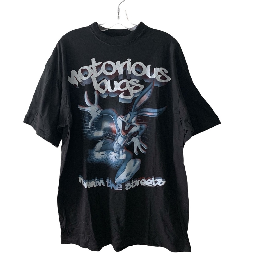NEW Vintage Bugs Bunny Graphic T-Shirt Black Y2K 00s Men’s 4XL - Picture 3 of 10